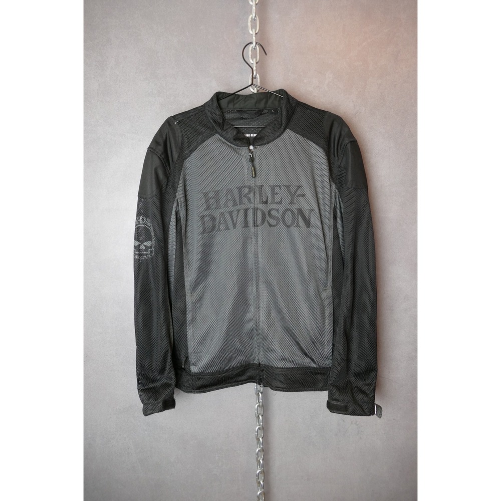 Harley Davidson Riding Gear Motorcycle Jacket Skull Logo Mesh‎ Black Large